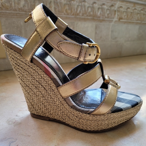 Burberry Haymarket Check Wedge Espadrille - Picture 1 of 16
